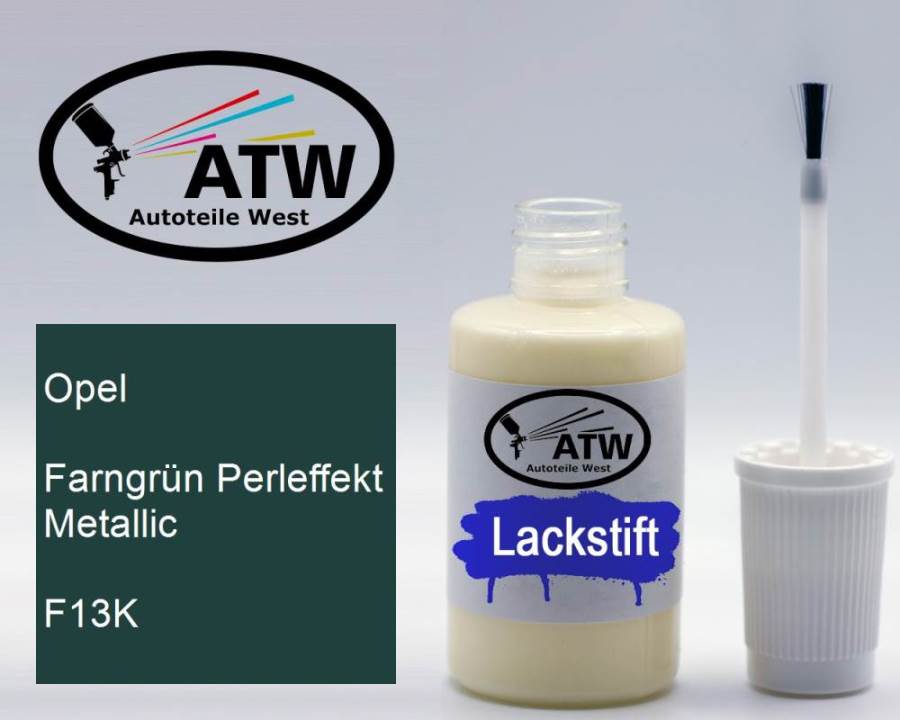 Opel, Farngrün Perleffekt Metallic, F13K: 20ml Lackstift, von ATW Autoteile West.